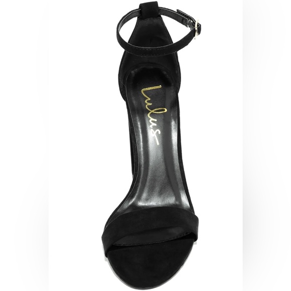 Lulu’s Black Suede Ankle Strap Heels - Picture 2 of 6